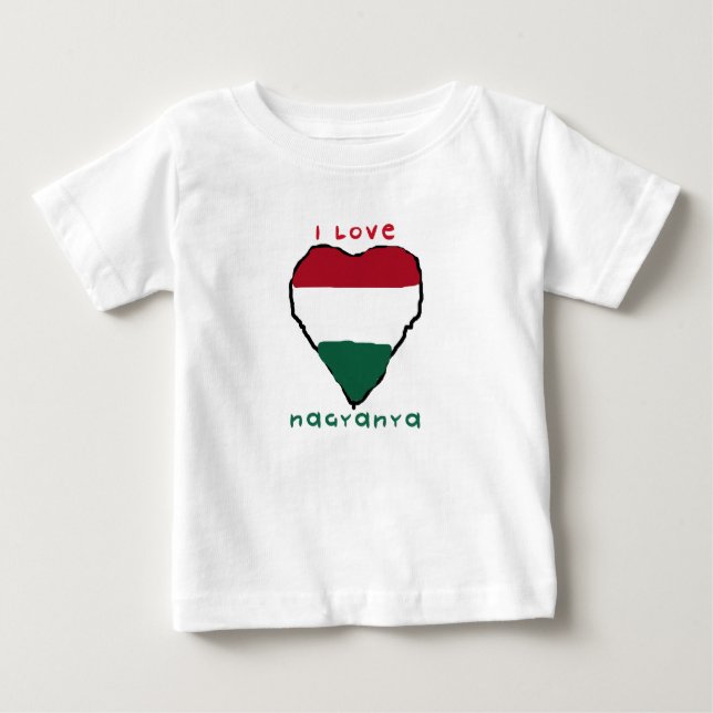 Camiseta Para Bebê Eu amo o t-shirt da criança de Nagyanya (Frente)