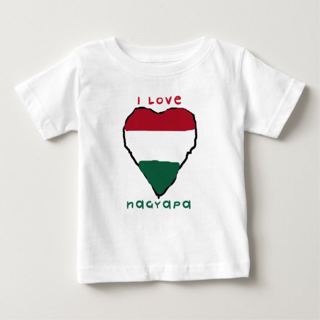 Camiseta Para Bebê Eu amo o t-shirt da criança de Nagyapa (Frente)
