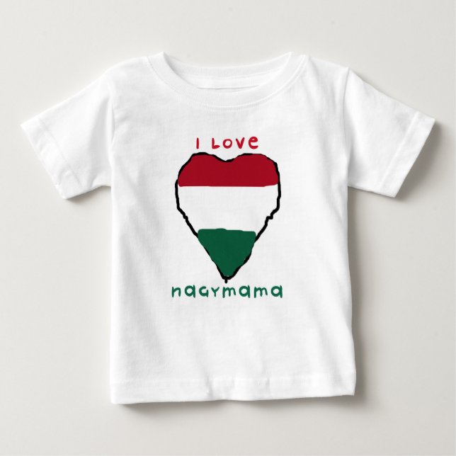 Camiseta Para Bebê Eu amo o t-shirt da criança de Nagymama (Frente)