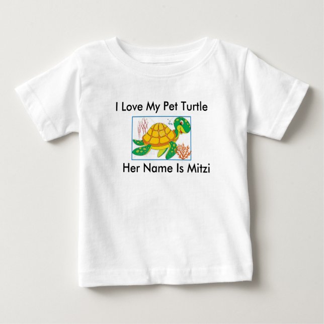 CAMISETA PARA BEBÊ "EU AMO O T-SHIRT DA MINHA CRIANÇA DA TARTARUGA DO (Frente)