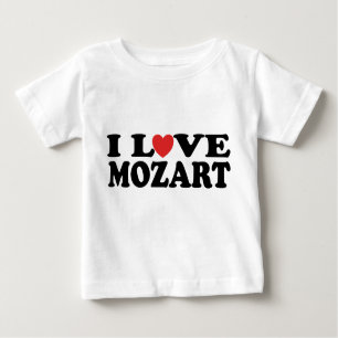 Camiseta Para Bebê Eu amo o t-shirt do bebê de Mozart