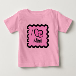 Camiseta Para Bebê Eu amo o t-shirt Mimi bonito