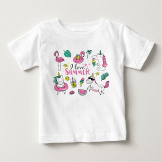 Camiseta Para Bebê Eu amo o verão fofo