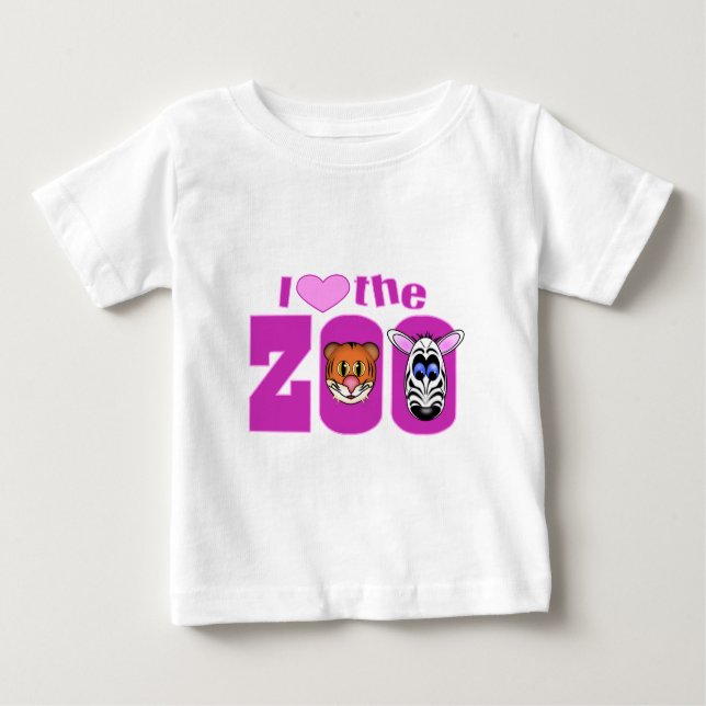 Camiseta Para Bebê Eu amo o zoológico (Frente)