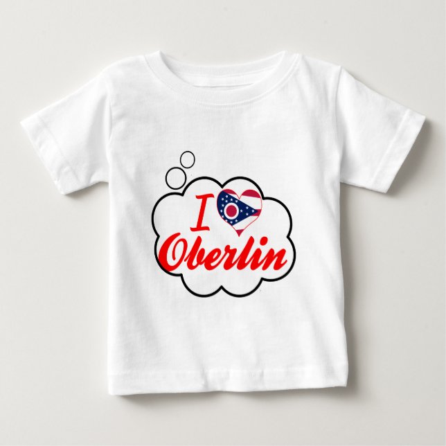 Camiseta Para Bebê Eu amo Oberlin, Ohio (Frente)