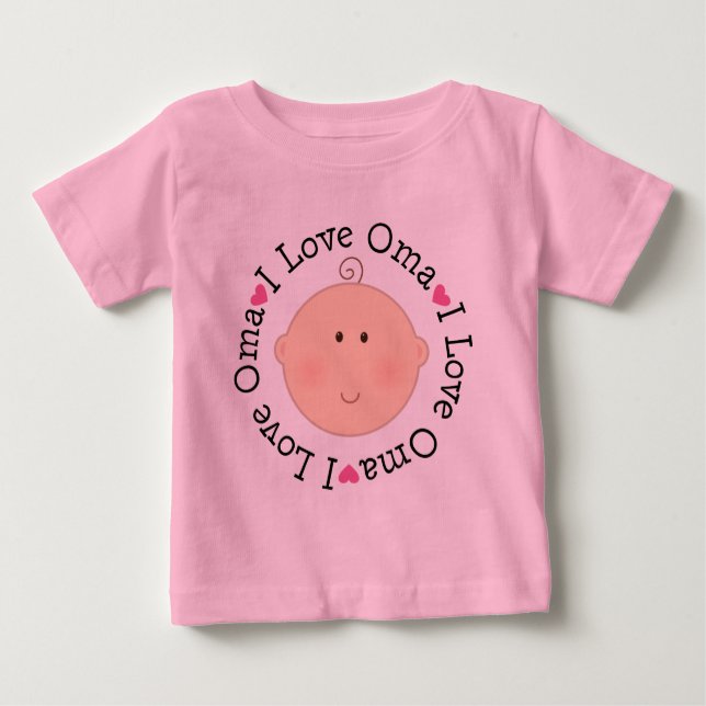 Camiseta Para Bebê Eu amo Oma (Frente)