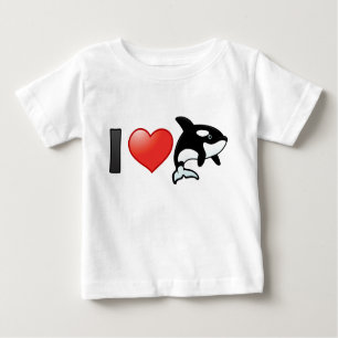 Camiseta Para Bebê Eu Amo Orcas