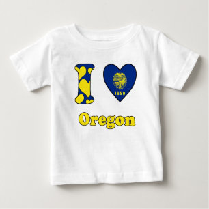 Camiseta Para Bebê Eu amo Oregon