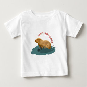 Camiseta Para Bebê Eu amo os capybaras infantis