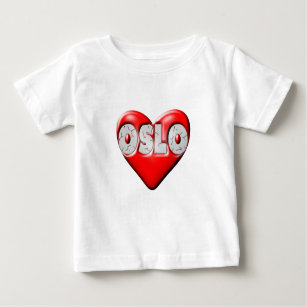 Camiseta Para Bebê Eu amo Oslo Noruega