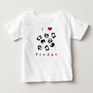 Camiseta Para Bebê eu amo pandas