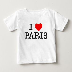 Camiseta Para Bebê Eu amo Paris