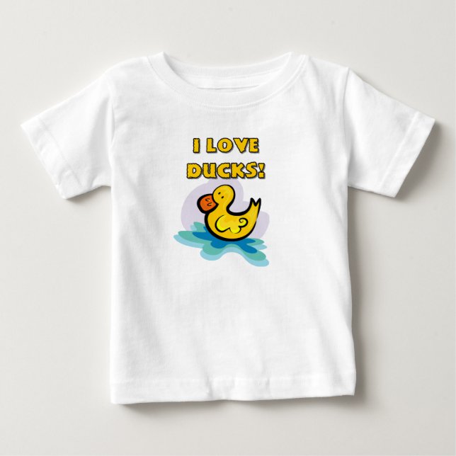 Camiseta Para Bebê Eu amo patos (Frente)