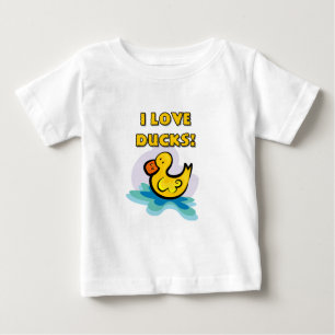 Camiseta Para Bebê Eu amo patos