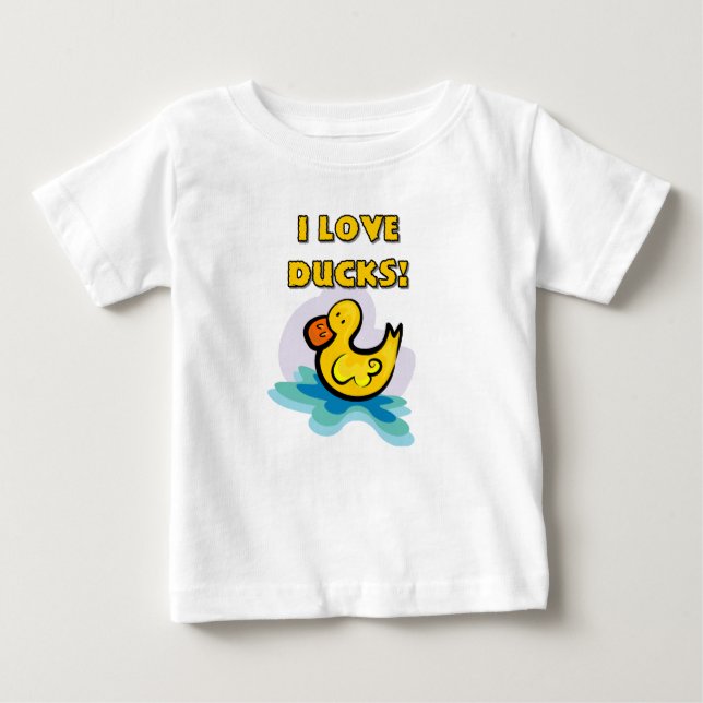 Camiseta Para Bebê Eu amo patos (Frente)