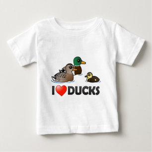 Camiseta Para Bebê Eu amo patos