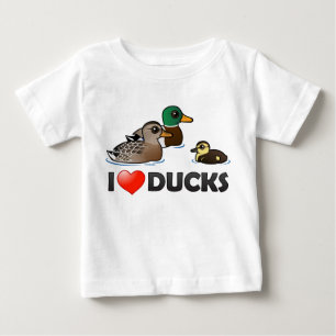 Camiseta Para Bebê Eu amo patos