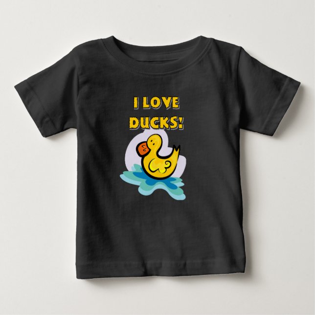 Camiseta Para Bebê Eu amo patos (Frente)