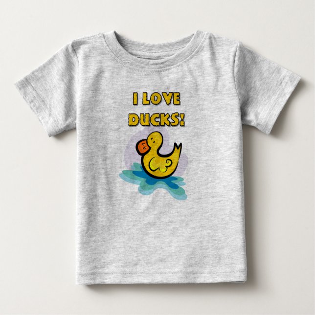 Camiseta Para Bebê Eu amo patos (Frente)