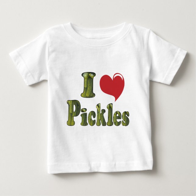 Camiseta Para Bebê Eu Amo Picles (Frente)