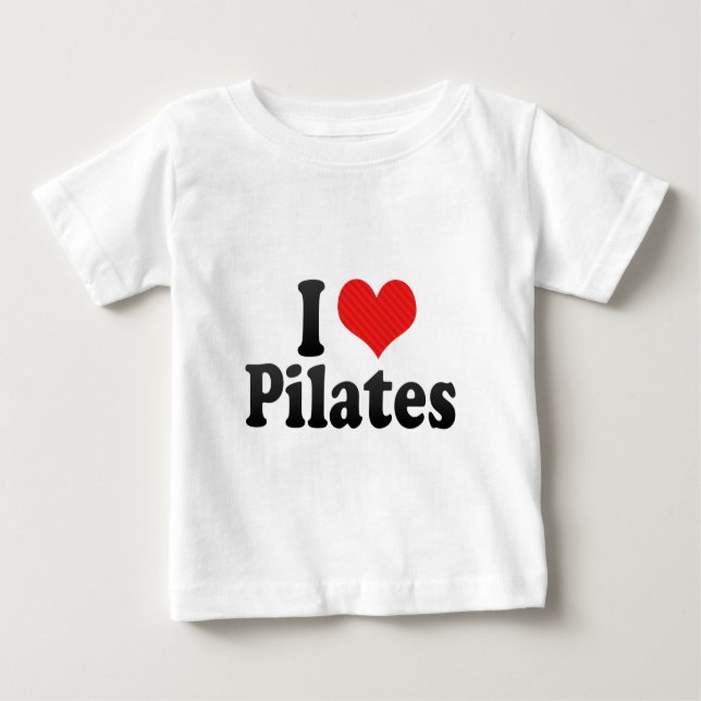 Camiseta Para Bebê Eu amo Pilates (Frente)