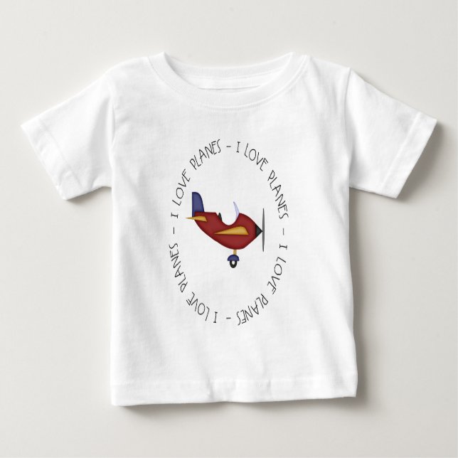 Camiseta Para Bebê Eu amo planos (Frente)
