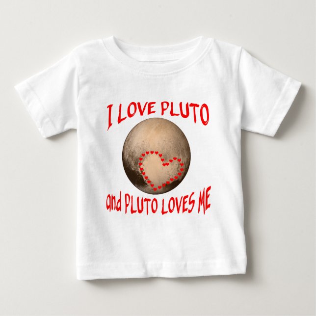Camiseta Para Bebê Eu amo Pluto e Pluto ama-me (Frente)