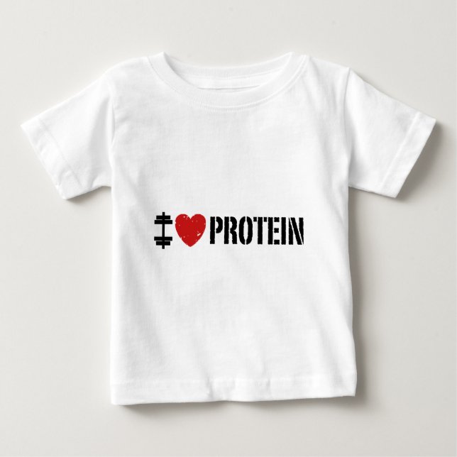 Camiseta Para Bebê Eu Amo Proteína (Frente)