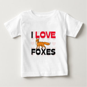 Camiseta Para Bebê Eu amo raposas