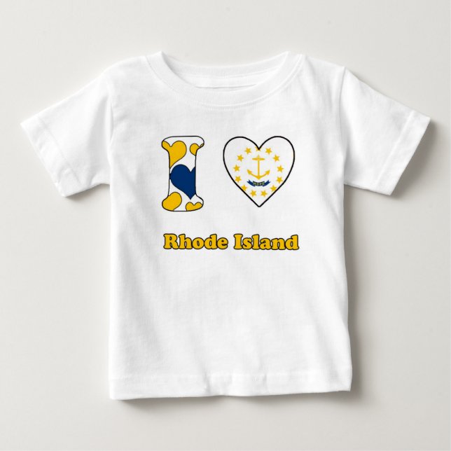Camiseta Para Bebê Eu amo Rhode Island (Frente)