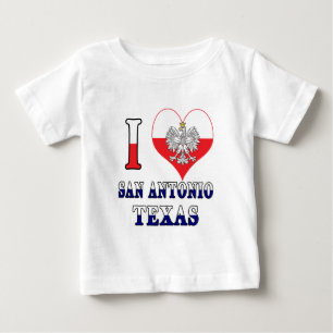 Camiseta Para Bebê Eu amo San Antonio Texas