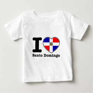 Camiseta Para Bebê Eu amo Santo Domingo