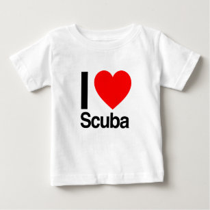 Camiseta Para Bebê eu amo scuba