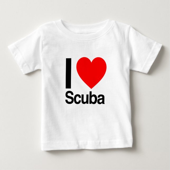 Camiseta Para Bebê eu amo scuba (Frente)
