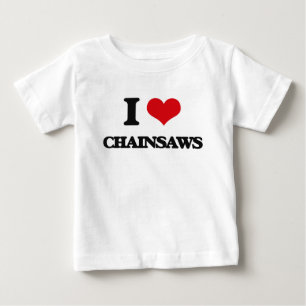 Camiseta Para Bebê Eu amo serras de cadeia