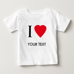 Camiseta Para Bebê Eu amo (seu texto) o roupa personalizado
