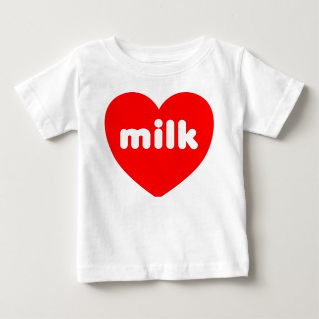 Camiseta Para Bebê "Eu amo t-shirt do bebê do leite" (Frente)