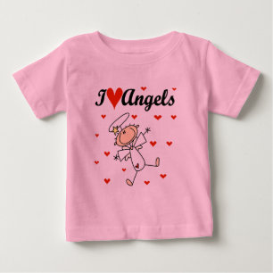 Camiseta Para Bebê Eu amo t-shirt e presentes dos anjos