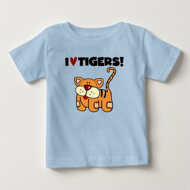 Camiseta Para Bebê Eu amo tigres (Frente)