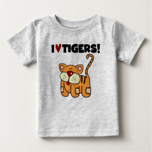 Camiseta Para Bebê Eu amo tigres