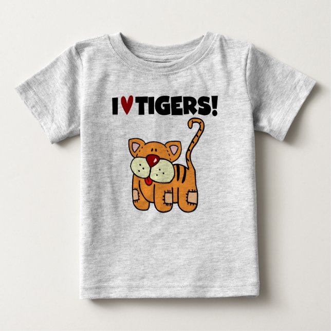 Camiseta Para Bebê Eu amo tigres (Frente)