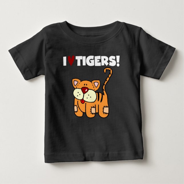 Camiseta Para Bebê Eu Amo Tigres (Frente)
