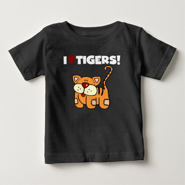 Camiseta Para Bebê Eu amo tigres (Frente)