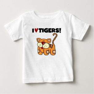 Camiseta Para Bebê Eu Amo Tigres