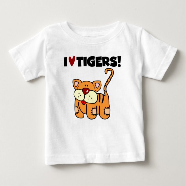Camiseta Para Bebê Eu Amo Tigres (Frente)