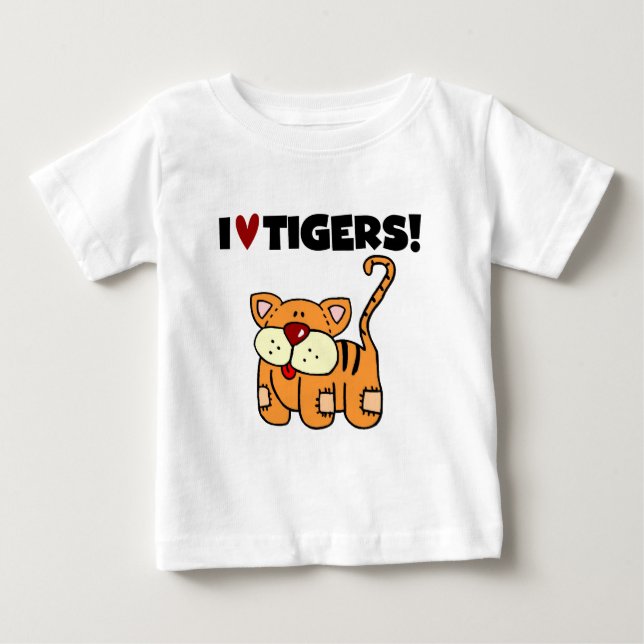 Camiseta Para Bebê Eu amo tigres (Frente)