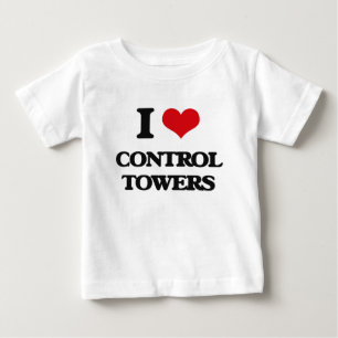 Camiseta Para Bebê Eu amo torres de controlo
