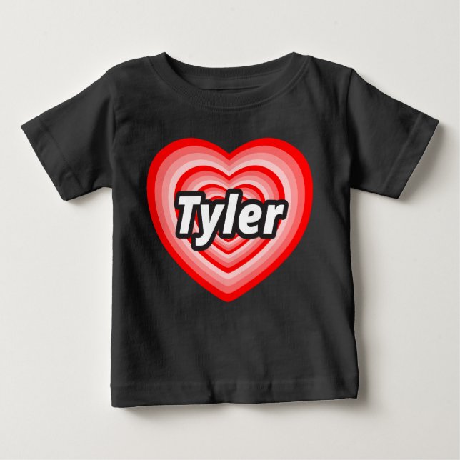 Camiseta Para Bebê Eu amo Tyler (Frente)