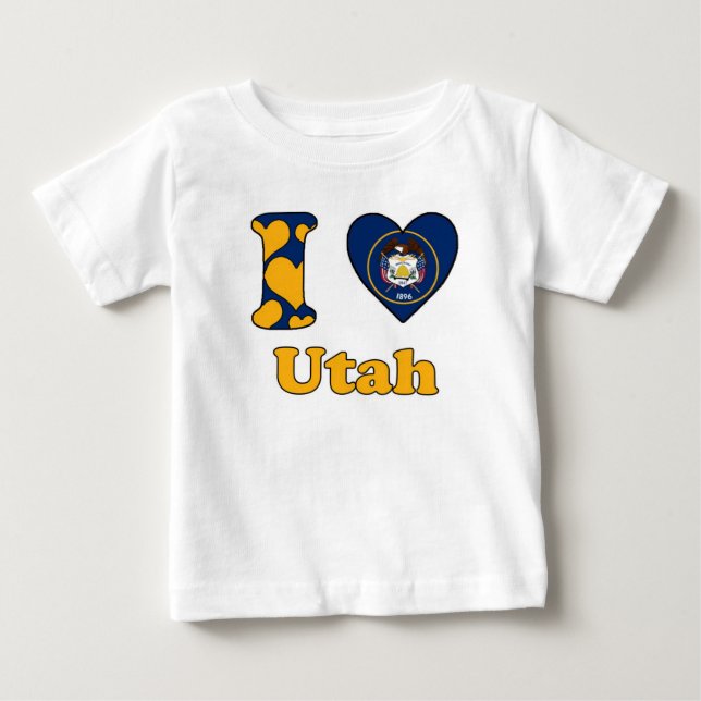 Camiseta Para Bebê Eu amo Utah (Frente)