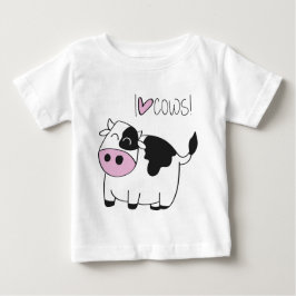 Camiseta Para Bebê Eu amo vacas do amor do cowsI - vaca engraçada